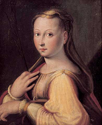 Presumed Self-Portrait as St  Catherine of Alexandria 1589 by Barbara Longhi (1552-1638)  Pinacoteca Comunale Ravenna